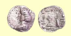 تصویر اردشیر اول روی یک سکه