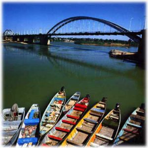 نمایی از رود کارون در خوزستان