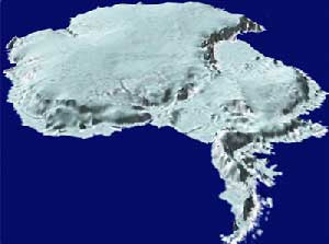 تصویر سه بعدی از قطب جنوب