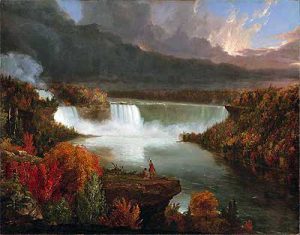 نقاشی چشم انداز آبشار نیاگارا از دور